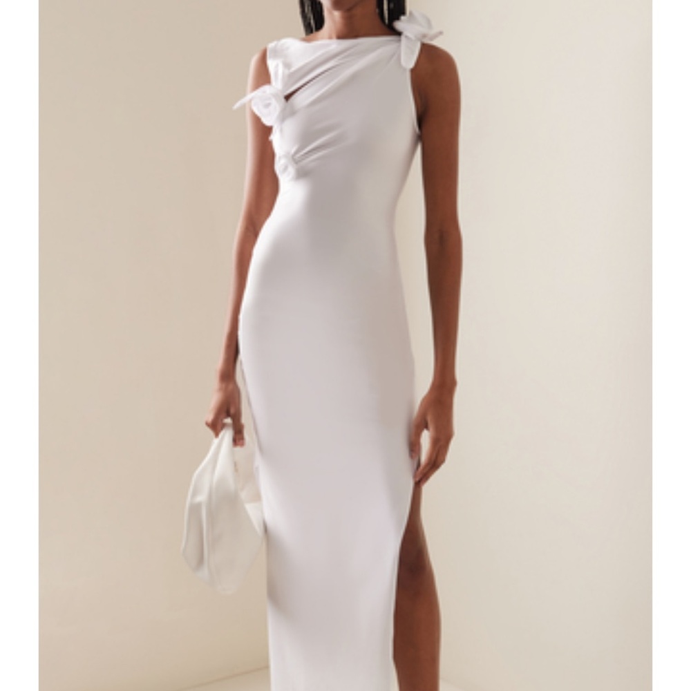 COPERNI Asymmetric flower-adorned maxi dress